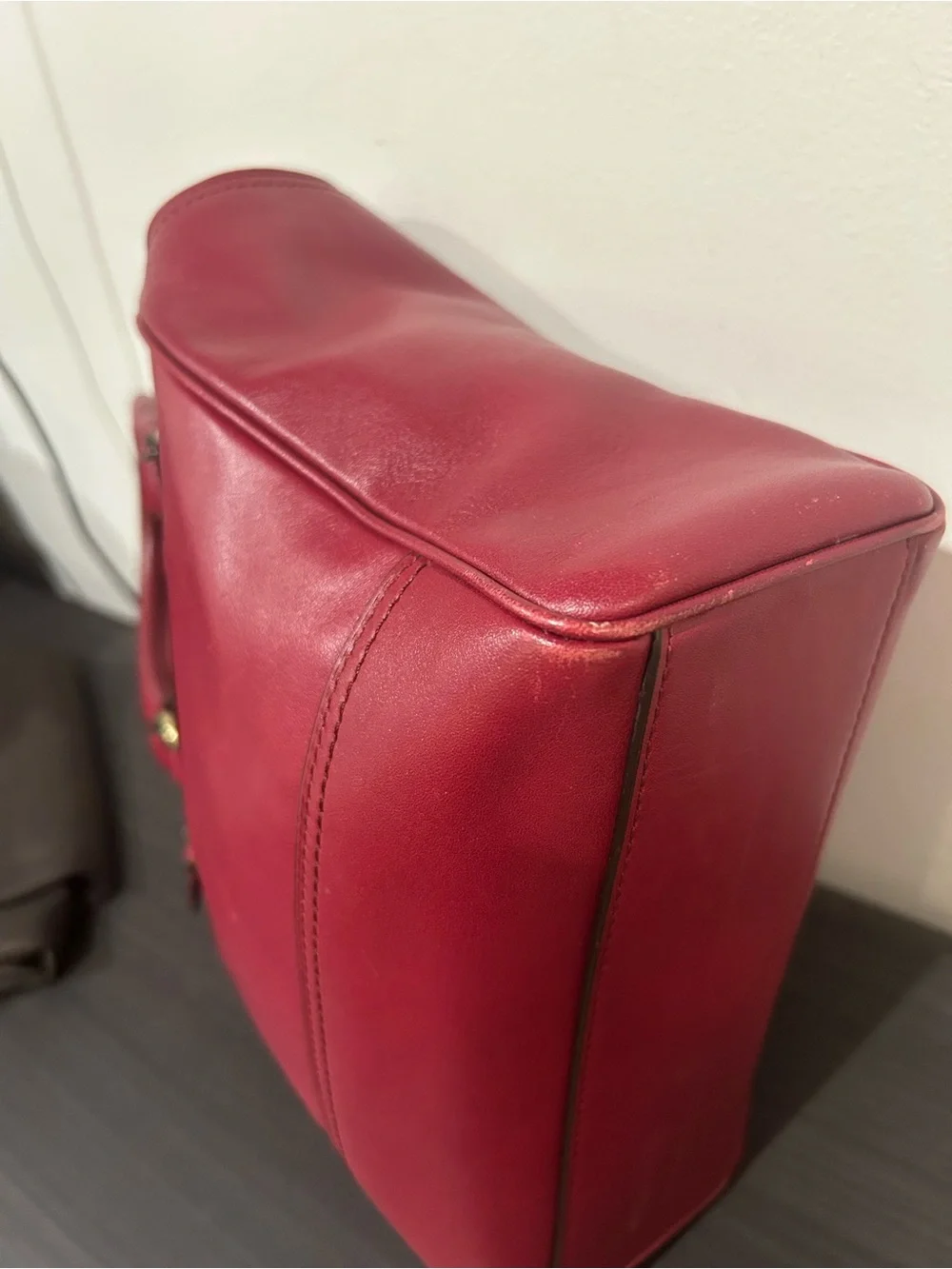 Coach Legacy Mini Tanner leather crossbody satchel in burgundy EUC